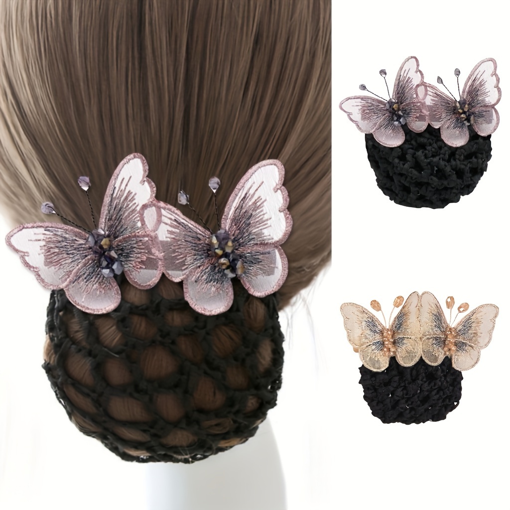 

2pcs Elegant Decorative Hair Nets Vintage Hair Bun Covers For Women And Daily Use Wear