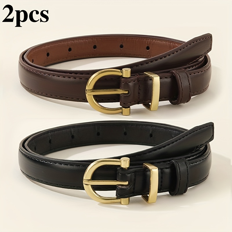 TEMU 2pcs Ceintures pour femmes, Ceintures élégantes vintage de qualité facile, Ceinture de contrôle du ventre décontractée pour jupe quotidienne de