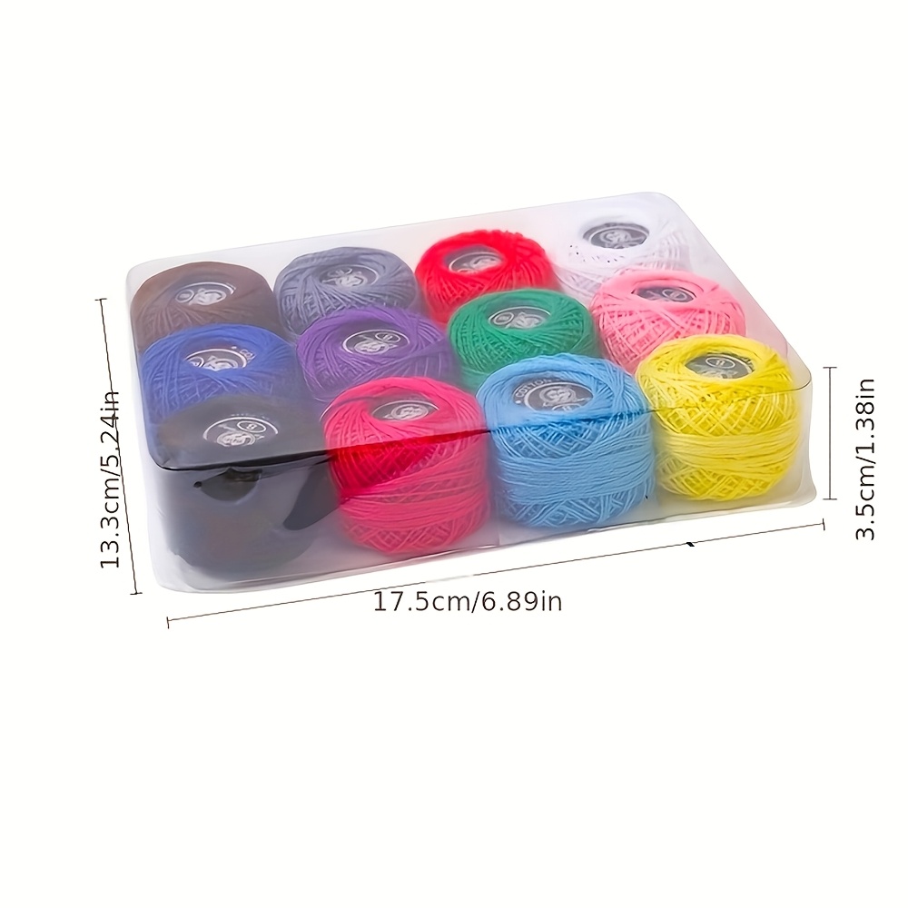 Image of 12pack Mixed Yarn Set, 100% Cotton Variegated Yarn Skeins, Thread Ball Crochet Embroidery, Multi-colored Embroidery Floss, Sewing Thread For Cross Stitch, Knitting, Crochet, Weaving Additions