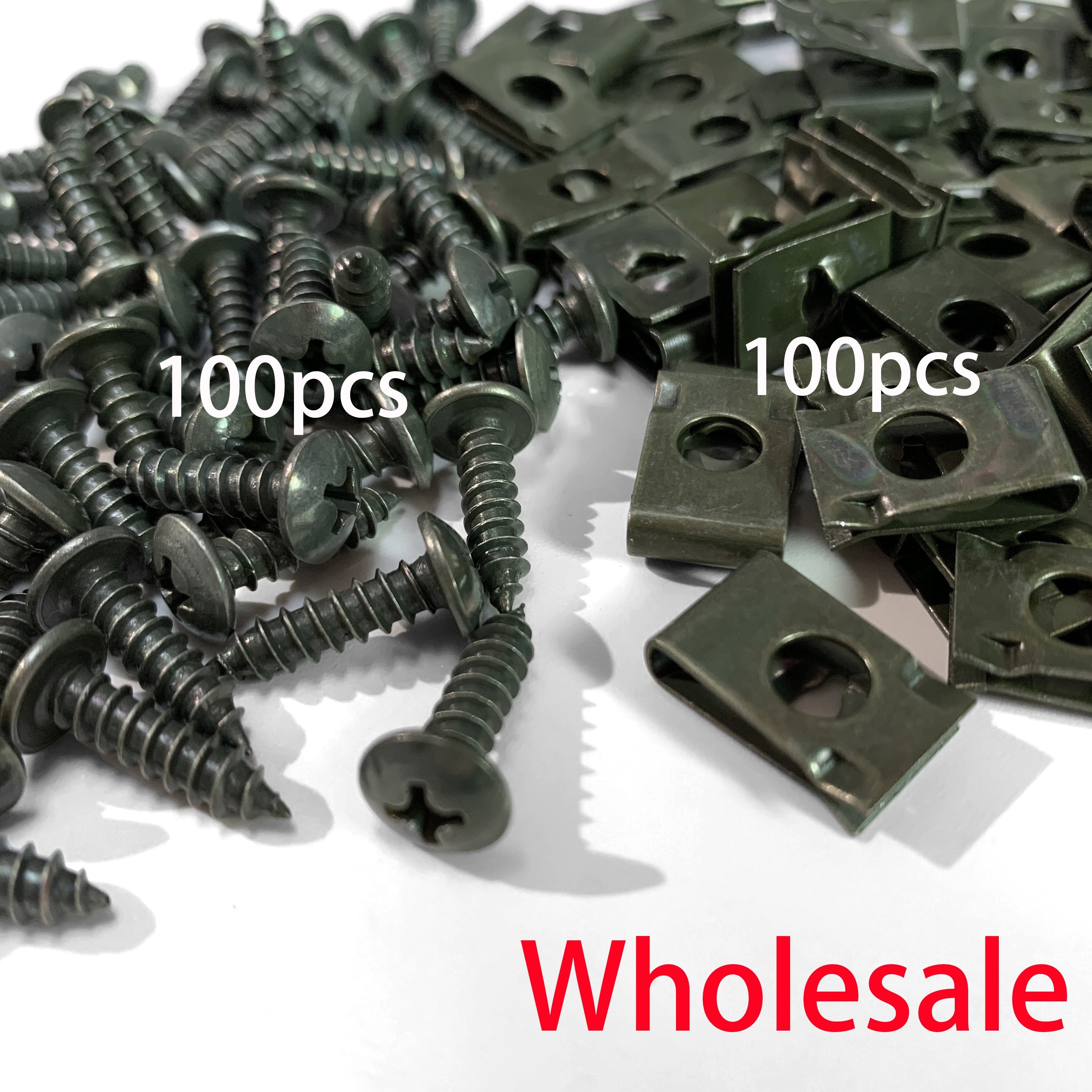 

200pcs Camp Screws, Wholesale Car Base U-clamp Metal Fasteners, U-clamp For Car Modification, Interior Fender Bumper Protection, Metal Repair Tools For Auto