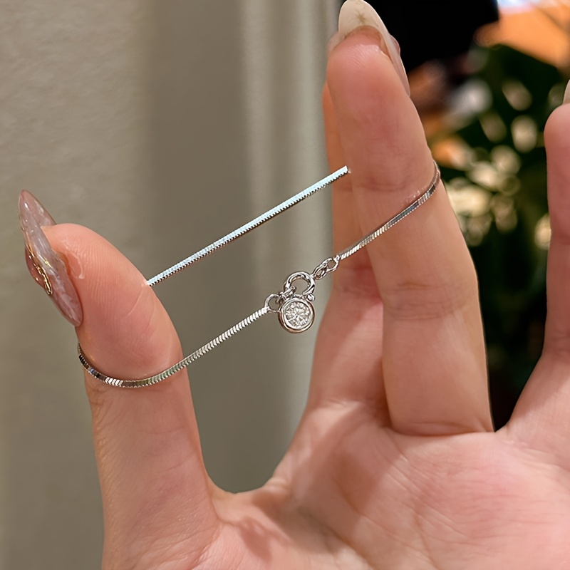 TEMU Pulsera redonda con colgante de hueso de serpiente para damas, diseño de , , uso diario, citas, moda, joyería fácil