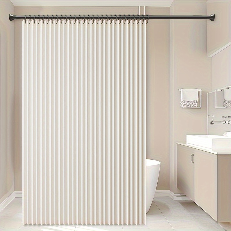 

1pc Simple Solid Color Shower Curtain, Plain Color Shower Curtain, Folding Shower Curtain, Waterproof And , A Of Colors From, Suitable For Bathroom, Shower Room Essential Accessories