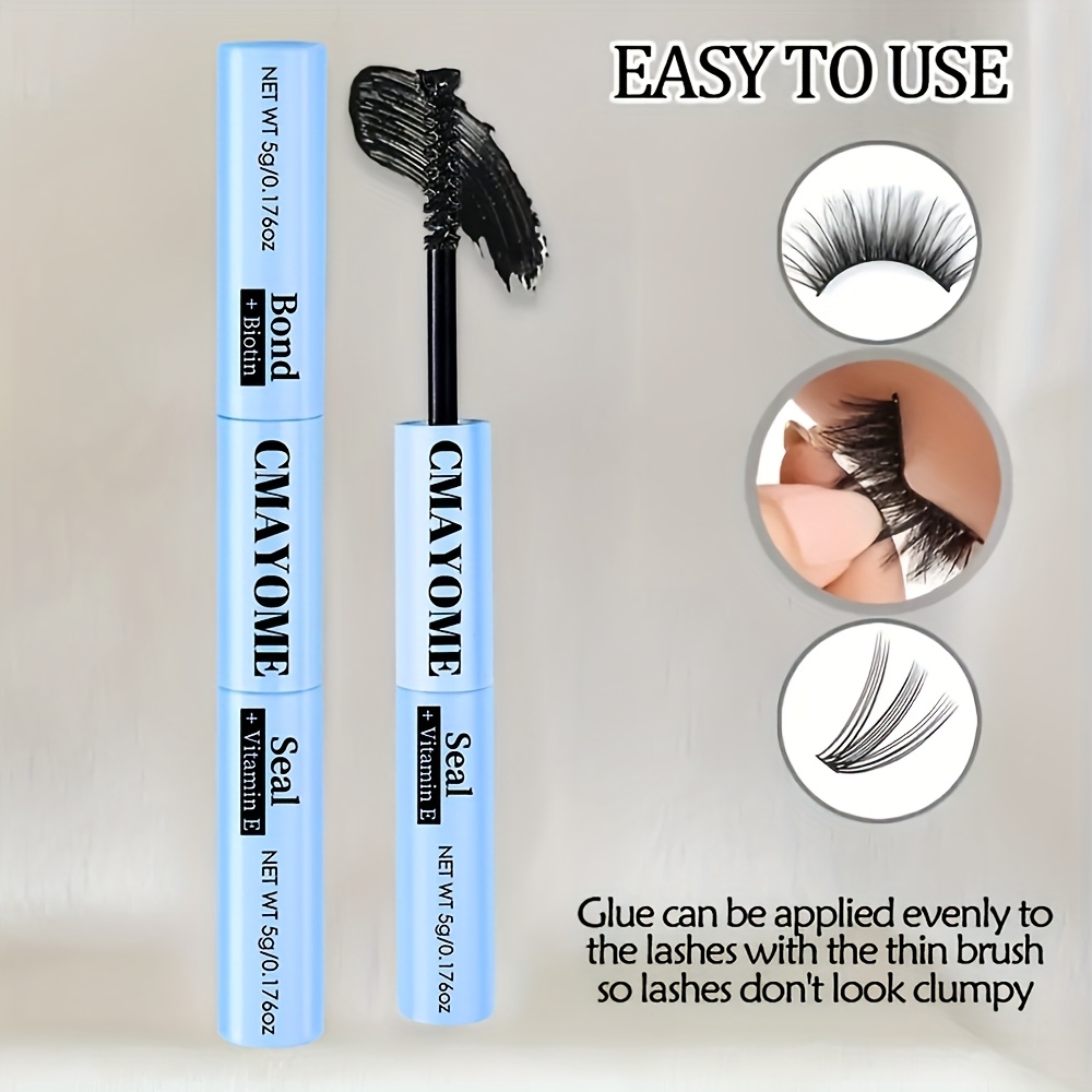 Lash & Seal Eyelash Glue For Clustered Lashes, Single Eyelash Waterproof Quick Dry Adhesive, Diy Eyelash Extension Bonding Agent, Makeup Brushes & Tools