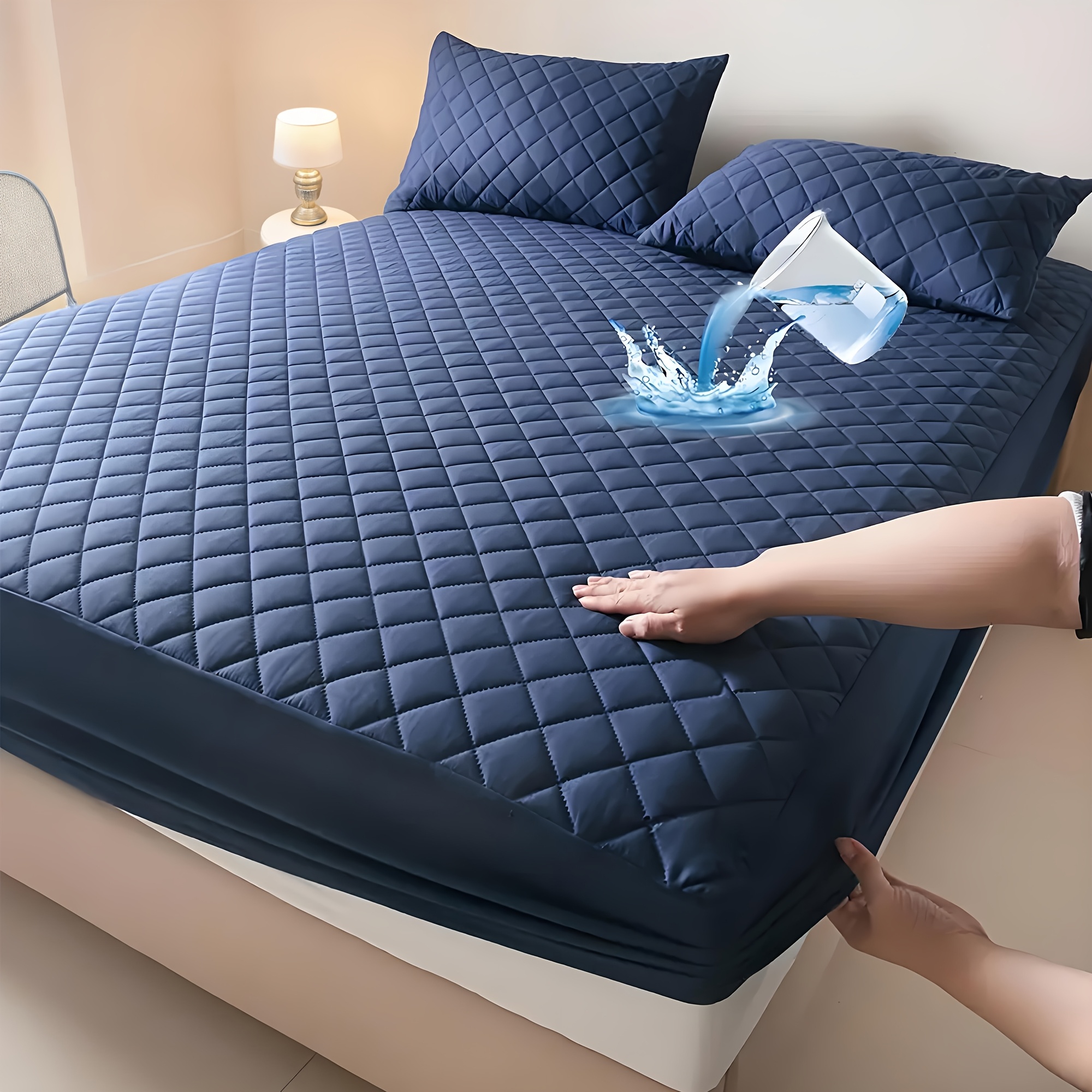 TEMU Queen Size Waterproof Mattress Protector (no Pillow Accessories), Quilted Waterproof Mattress Protector, Mattress Pad, Waterproof Mattress Cover