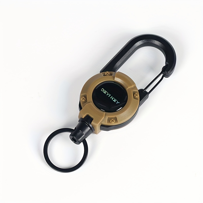 TEMU 1 Lanyard retrattile per ID pesante con portachiavi - Design in cavo di acciaio e clip di , fibbia per esterni in , , , verde militare -