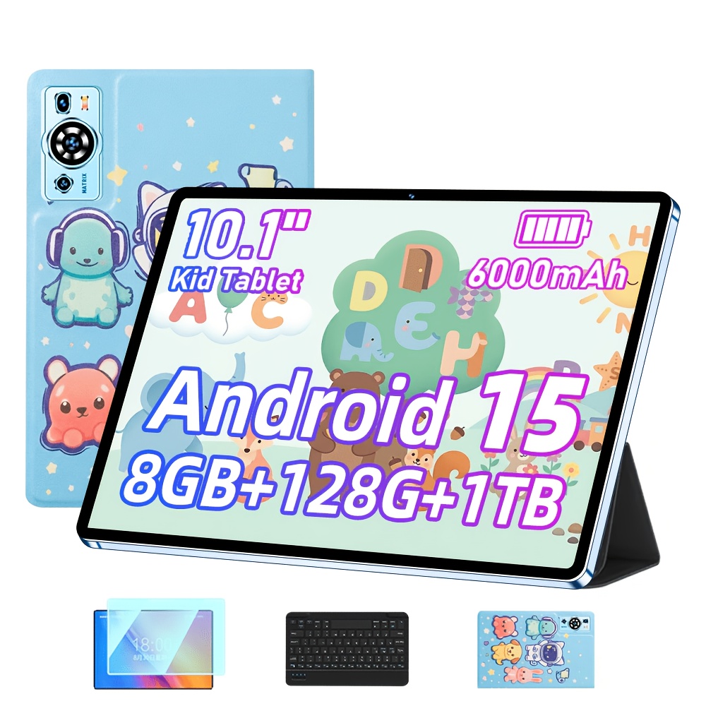 Uxd 10.1 Inch Kids Tablet, 15, 8gb +128gb Rom, Large Hd Display, 6000mah Long , , Supports Up To 1tb Expansion, With Keyboard, Mouse, Stylus And Charging Cable