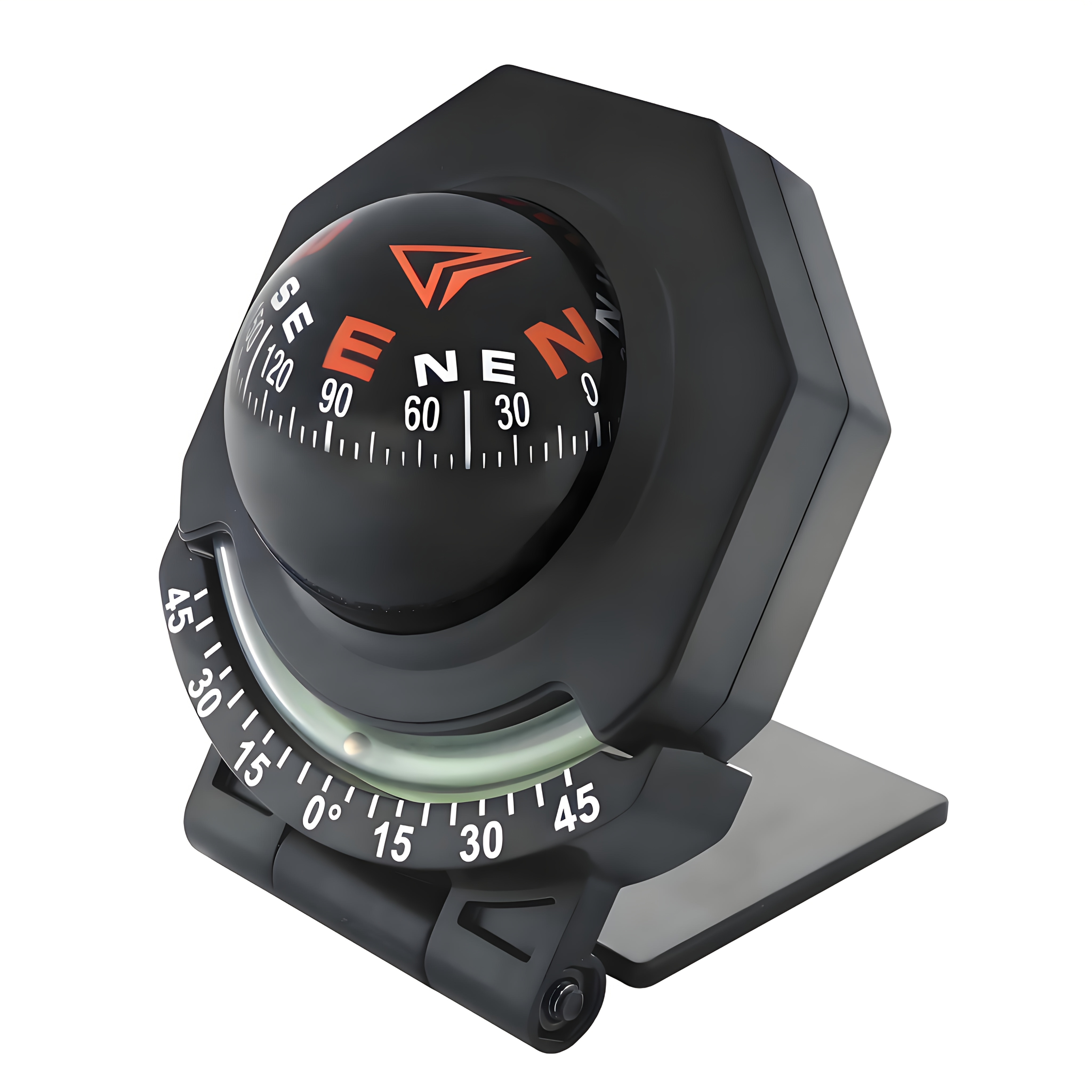 Temu 1Pc 2In 1 Foldable High-Precision Vehicle Compass, Slope Meter And Compass Ball, For Outdoor Travel, Vacation, Off-Road, Camping, Cycling,-image