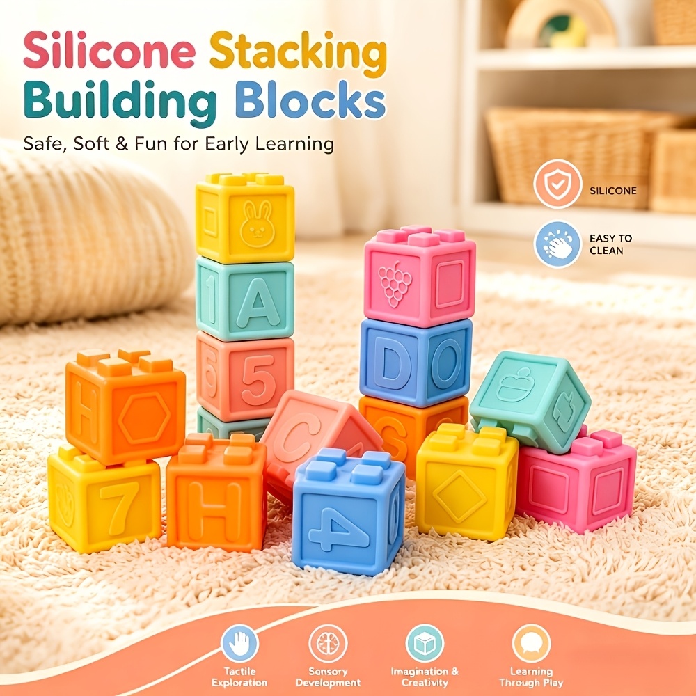6pcs Interactive Interlocking Stacking Building Blocks