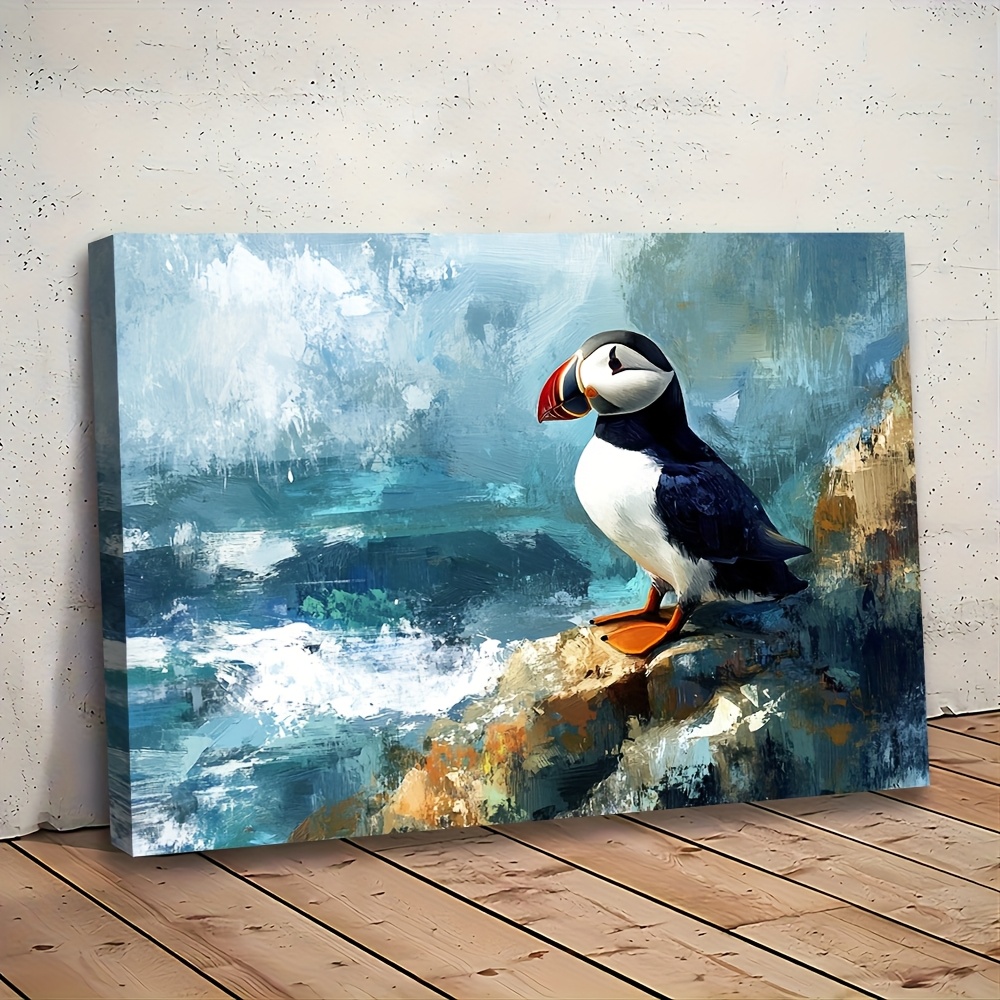 TEMU 2d Flat, 2d Flat, 2d Flat 1pc 2d Flat Wooden Framed Canvas Wall Art, Featuring A Painting Of An , Measuring 11.8 Inches By 15.7 Inches. This