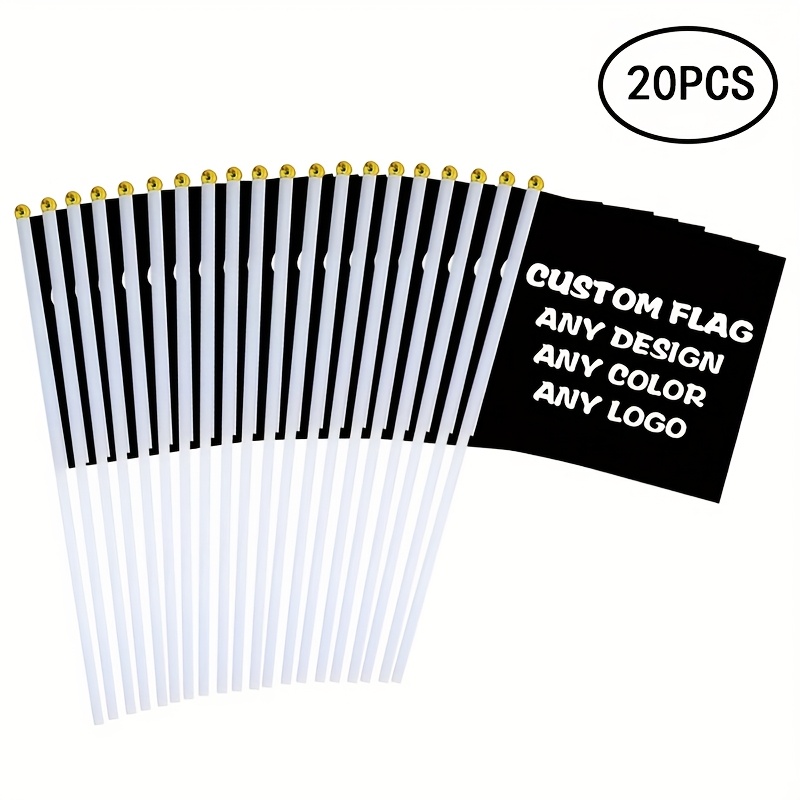TEMU 20 pièces, ensemble de drapeaux carrés personnalisés, motif ou couleur au , drapeau en fibre de polyester avec blanche, idéal pour défilés,