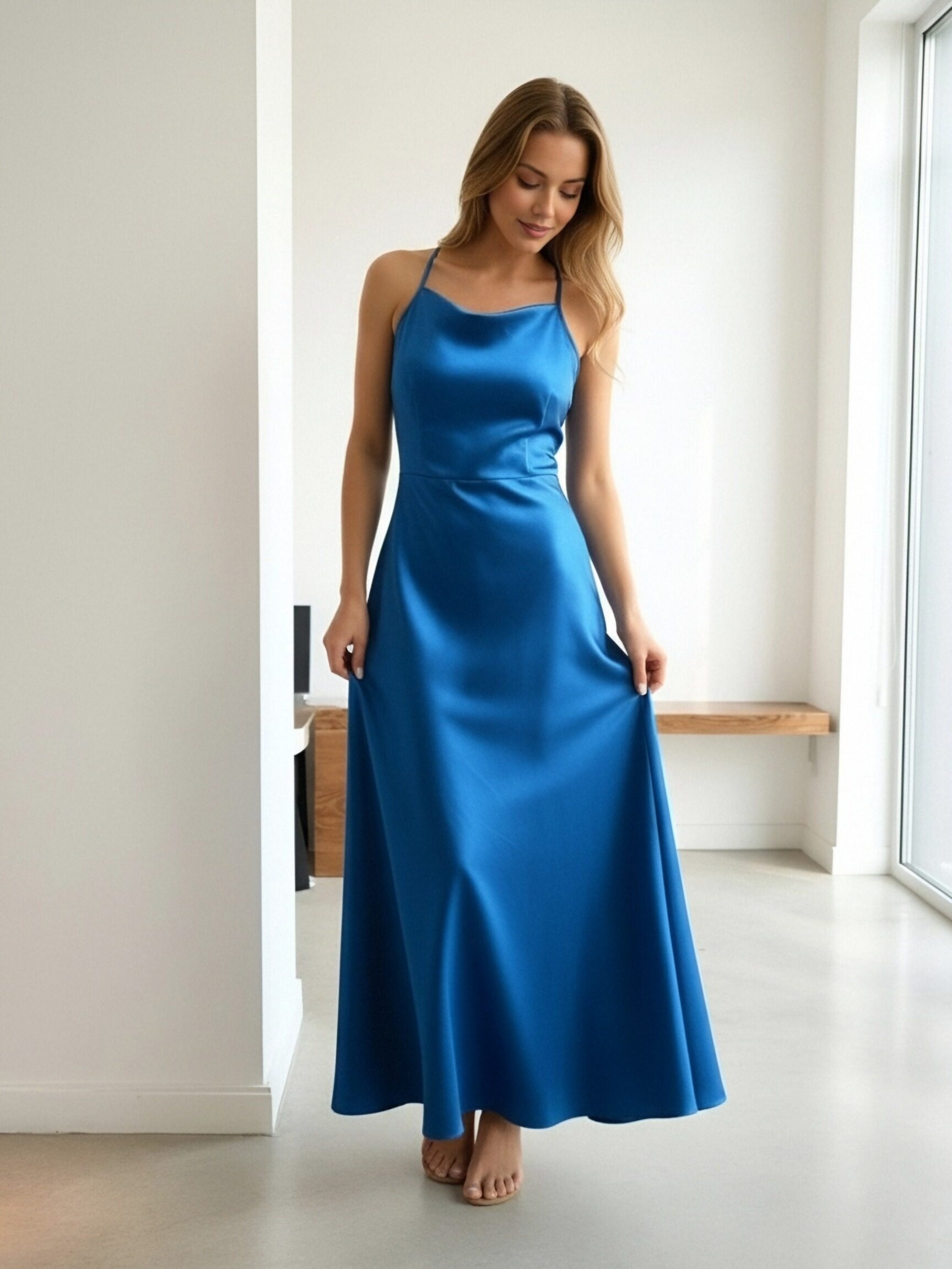 long silk dress