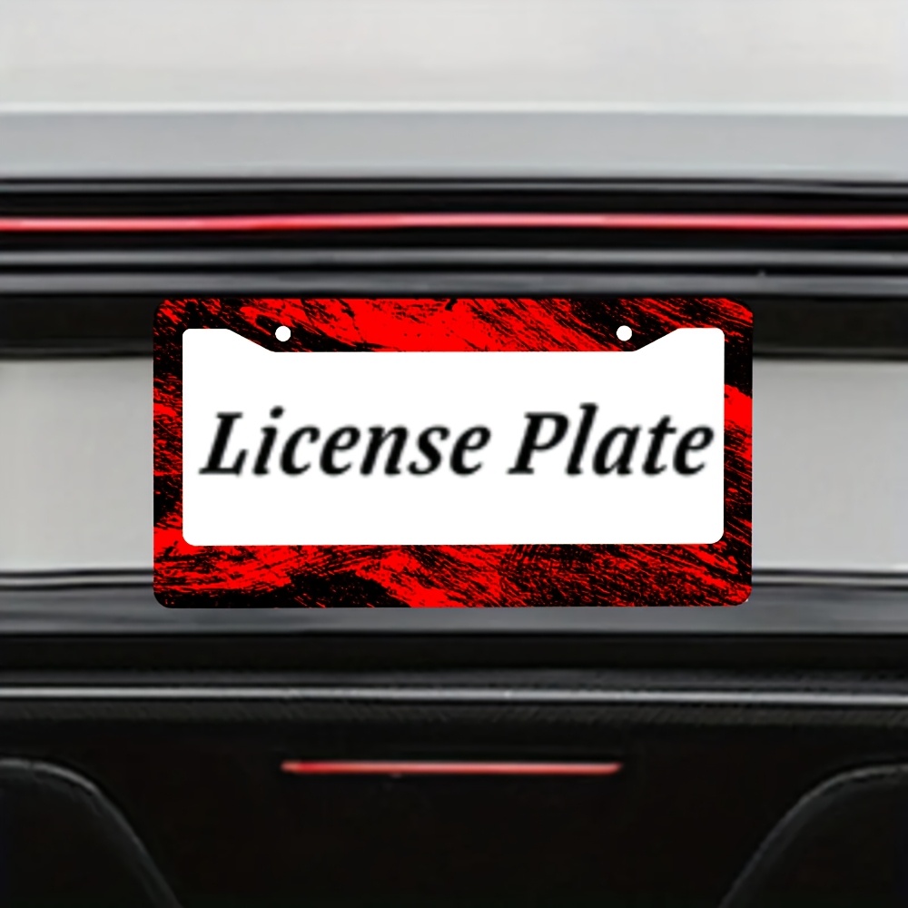 TEMU 2d Flat 1 Red And Black Scratch-resistant License Plate Frame | Wild Graffiti Style, Colorful Aluminum License Plate Holder, Fits Front And Rear
