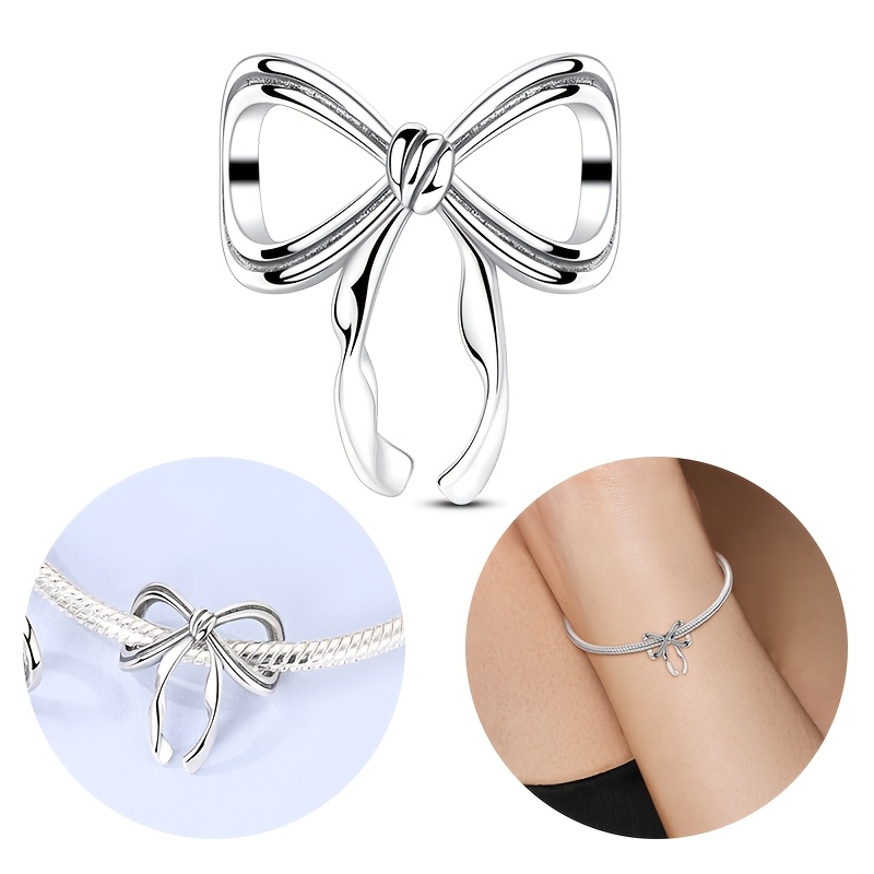 TEMU Artisanat de fabrication de bijoux main avec breloques et pendentifs - Additions de nœuds plaqués argent pour bracelets et , cadeau de