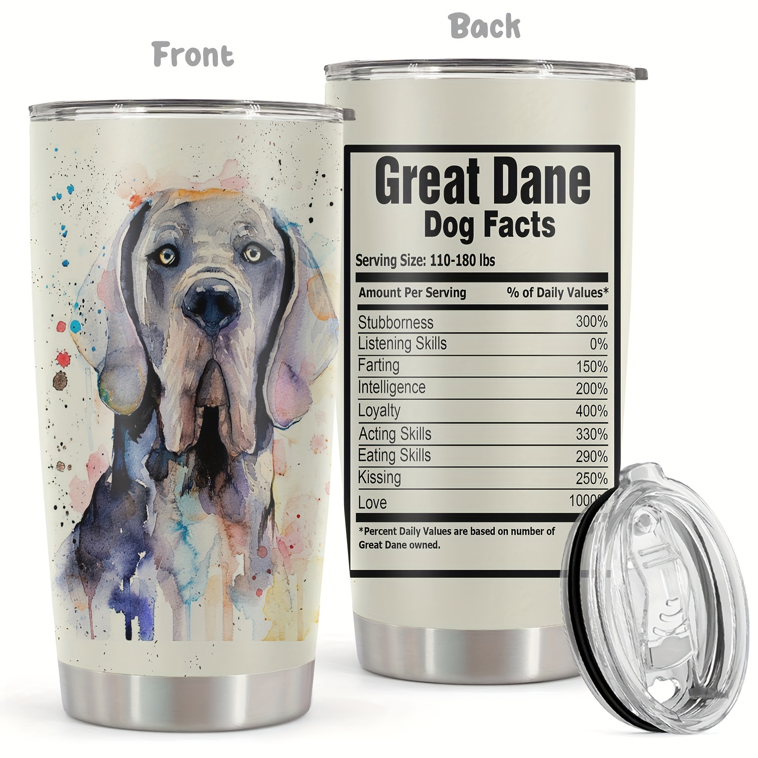 

1pc, 20oz Tumbler, Dog Funny Print Mug Tumbler, Travel Tumbler For Wedding Birthday Graduation Party, Birthday Christmas Gifts For Women Mom Sisters Teacher Coworker