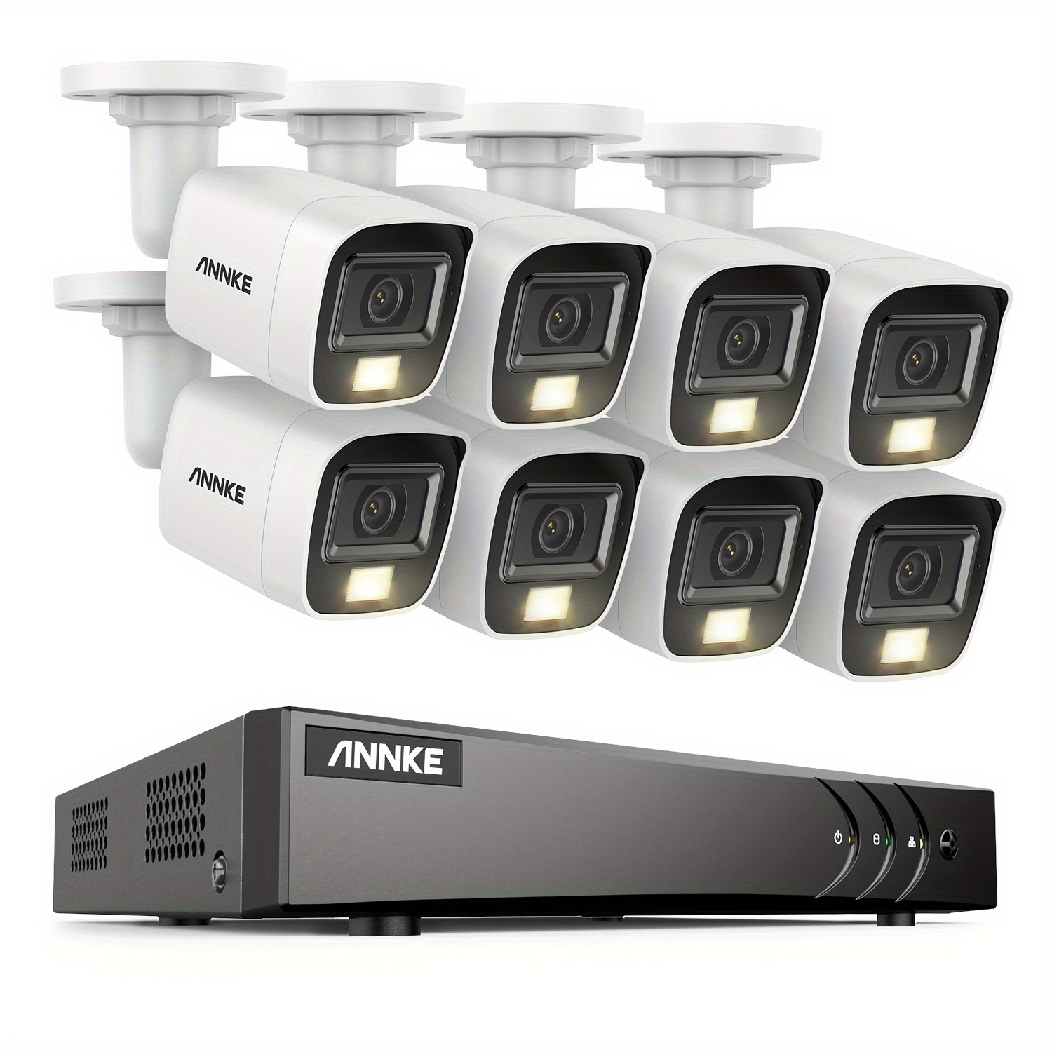 Image of Annke 3k Surveillance Camera Set With 8 Channel Dvr Recorder, With 8x 3k Cctv Surveillance Cameras With , Person/vehicle Detection; With Audio/microphone, Colour Night Vision, No Hard Drive.