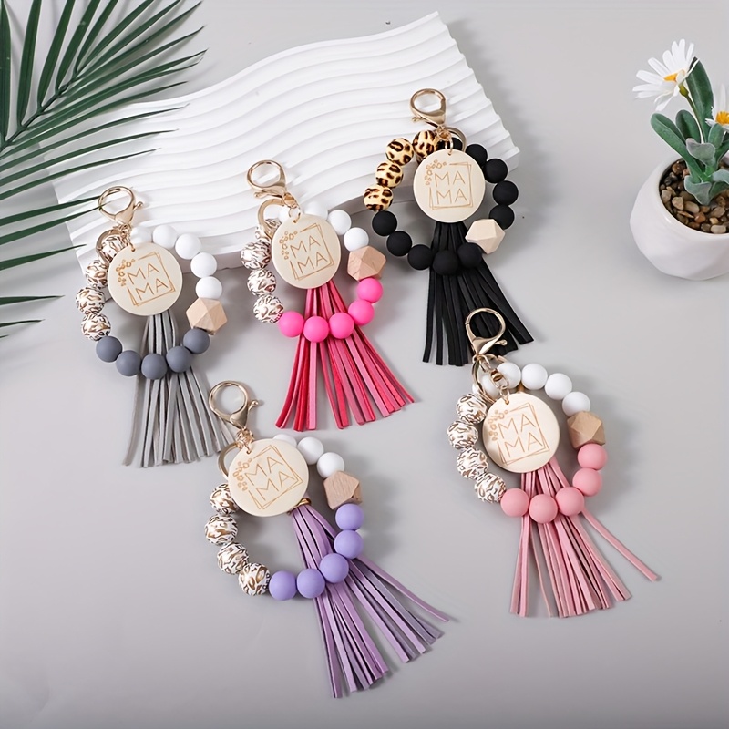 5pcs Leopard Print Keychain Set