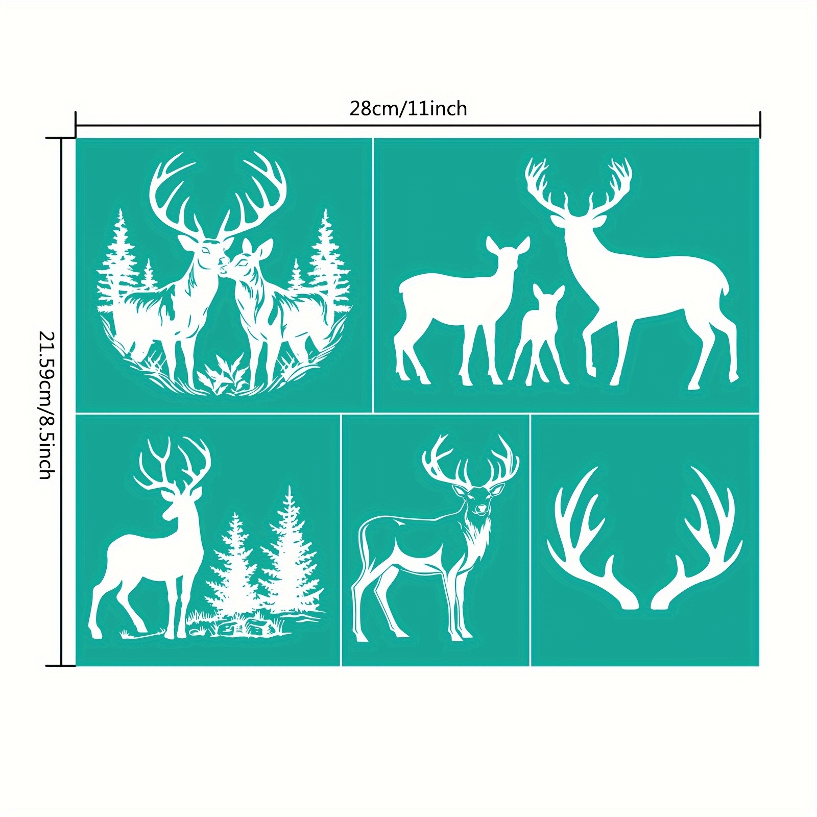 Deer Skill Screen Stencils Reusable Mountain Tree Deer