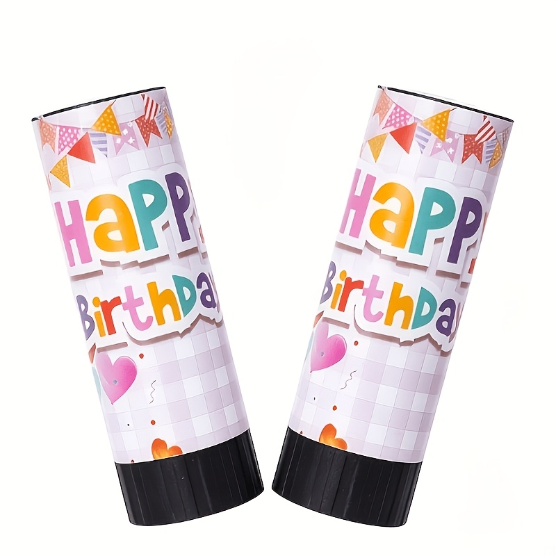 TEMU Birthday Theme Handheld Confetti Poppers, Colorful Round Paper Confetti Shooter , Ideal For Birthday Gathering, Holiday, Photo Booth Party Favor