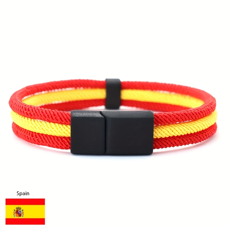 Men's Patriotic Flag Bracelet, Adjustable & Lightweight