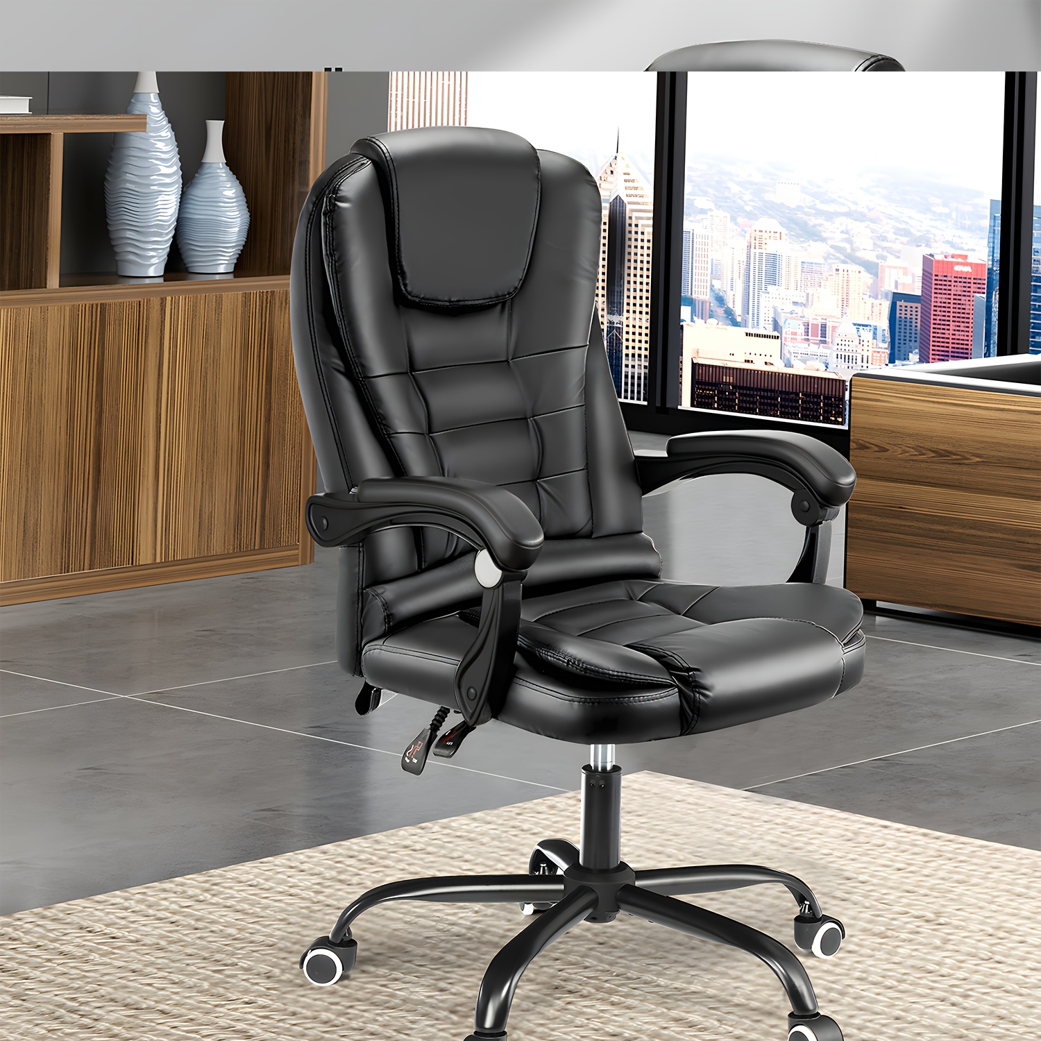 E-shop Bürostuhl, Schreibtischstuhl, Gaming Stuhl mit Armlehnen, Drehbarer Computerstuhl, Executive Bürostuhl, Höhenverstellbar, Schwenkfunktion, Home