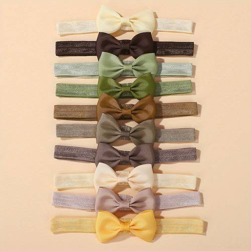 10pcs set morandi color high elastic bow hairband classic versatile hair additions