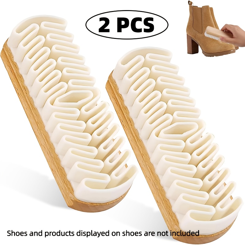 TEMU 2pcs Rubber Suede Shoe Brush 2-in-1 Suede Special Cleaning Brush Decontamination And Dust Removal Care Magical Device