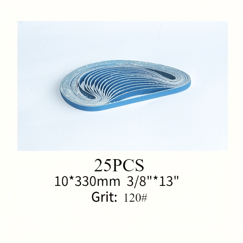 E-shop 25 Schleifbänder pro Packung, Kleine Schleifbänder, Maschinen-Schleifbänder 10X330mm 3/8 'X13', Körnung 60/80/100/120/180/240/320/400 Optional
