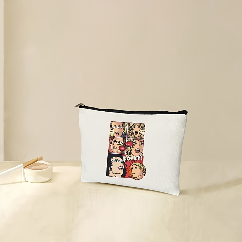 

Pattern Cosmetic Pouch - Fashion Polyester Toiletry Bag With Zipper, Machine Washable, Foldable, Fade Resistant, Lightweight Makeup Organizer For Travel And Gifts