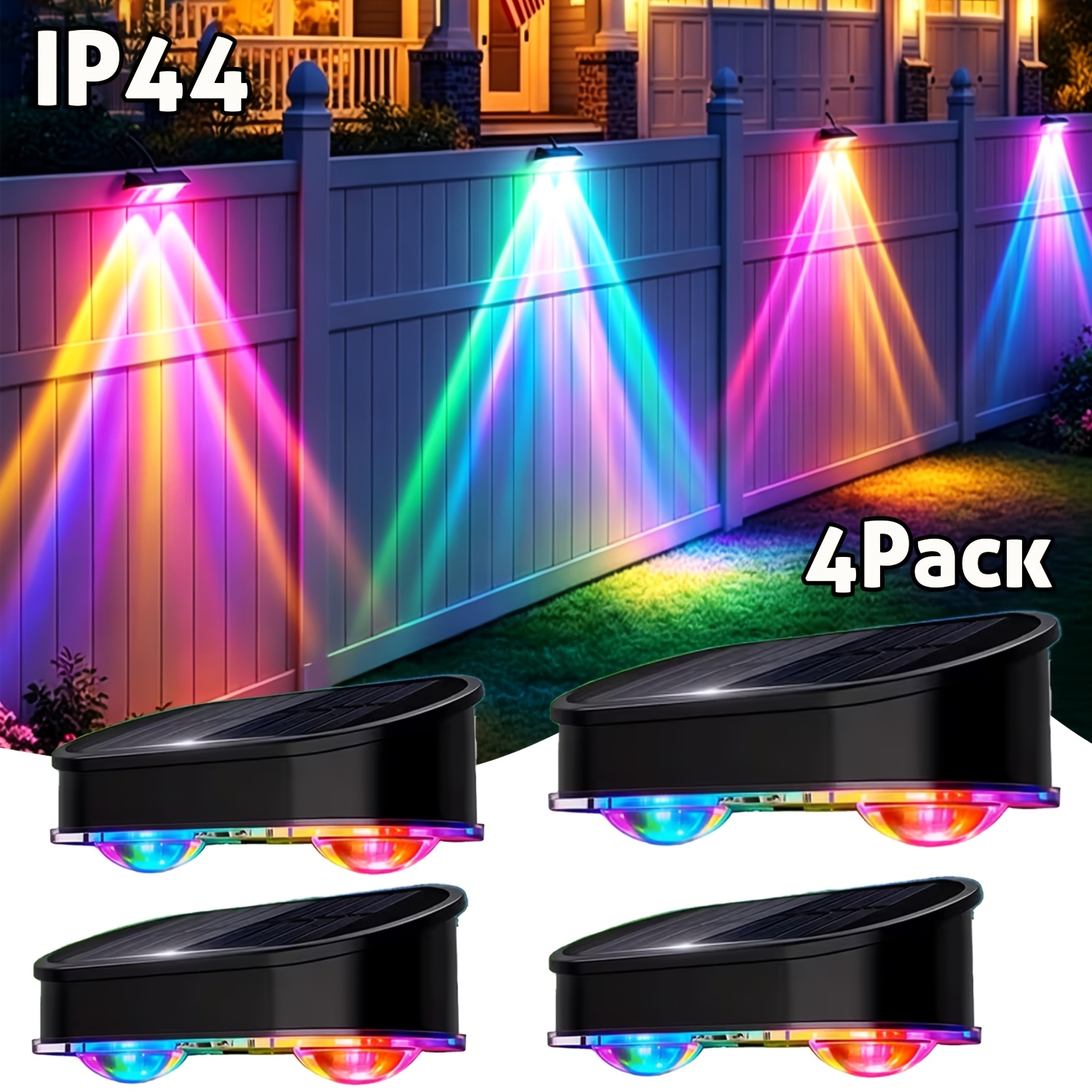TEMU 4/2 Pezzi Lampade Solari da Parete per Esterni, 9 Modalit� di Illuminazione, Luci per da Giardino, Grado di Protezione IP44, Illuminazione dal