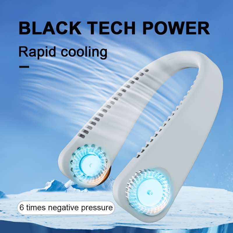 

1pc Mini Portable Bladeless Hanging Neck Rechargeable Fan, 3 Speed Mini Summer Sports Fan, Summer Essential Supplies, Rv Outdoor Camping Picnic Office Traveling