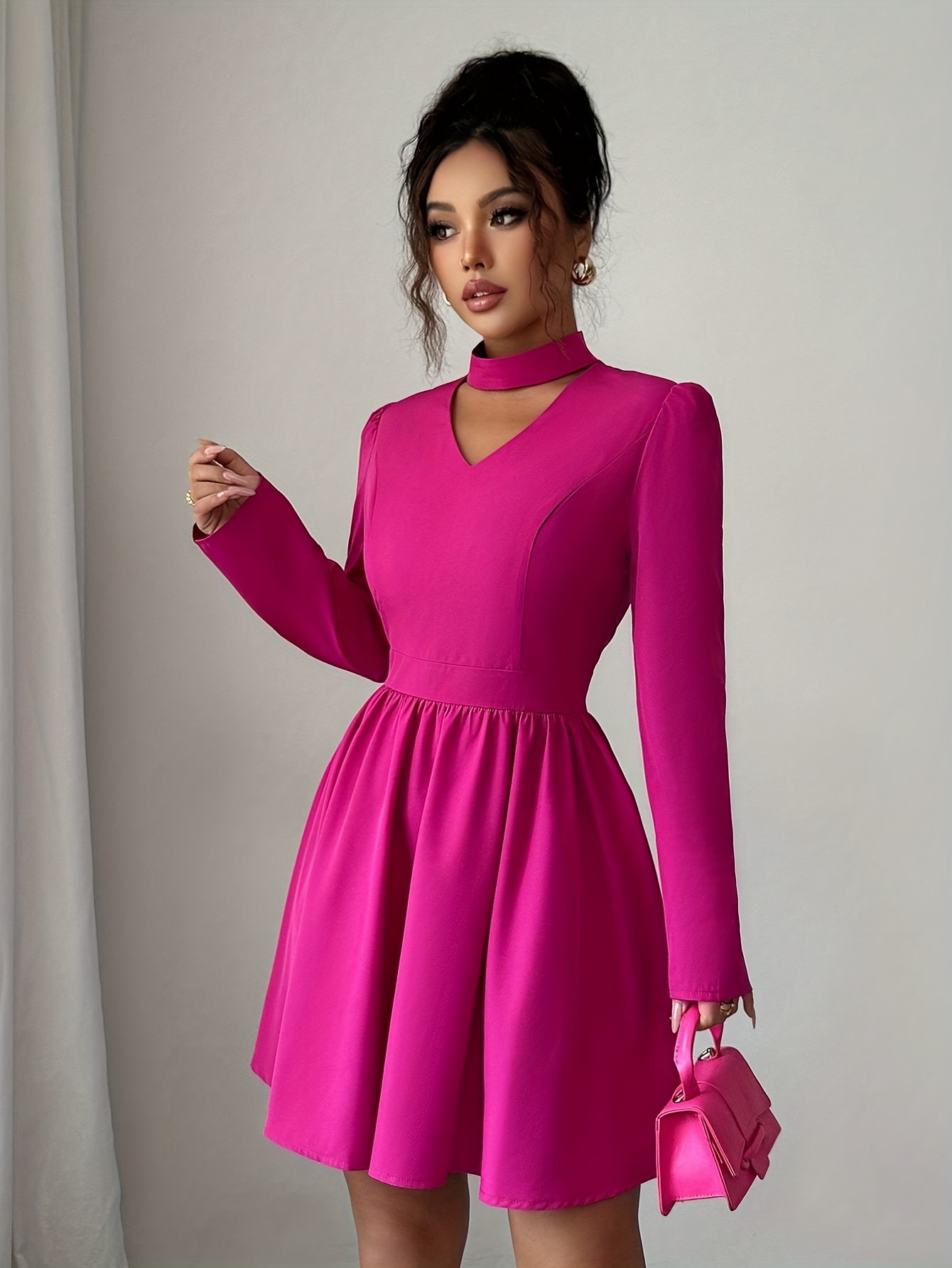 strapless open back dress Pink Women Fashion Casual Dress,V-Neck Sleeveless Evening Party Dress –  Promnova