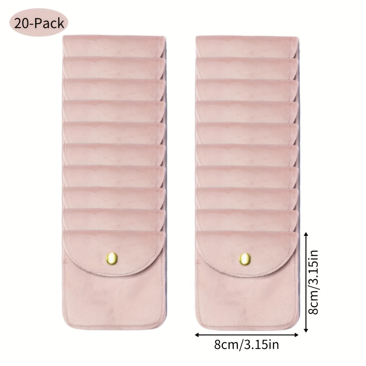 TEMU Sac de rangement pour bijoux d'organisation de , ensemble de 20 pièces, bouton-pression en velours disponible en plusieurs couleurs, bijoux,