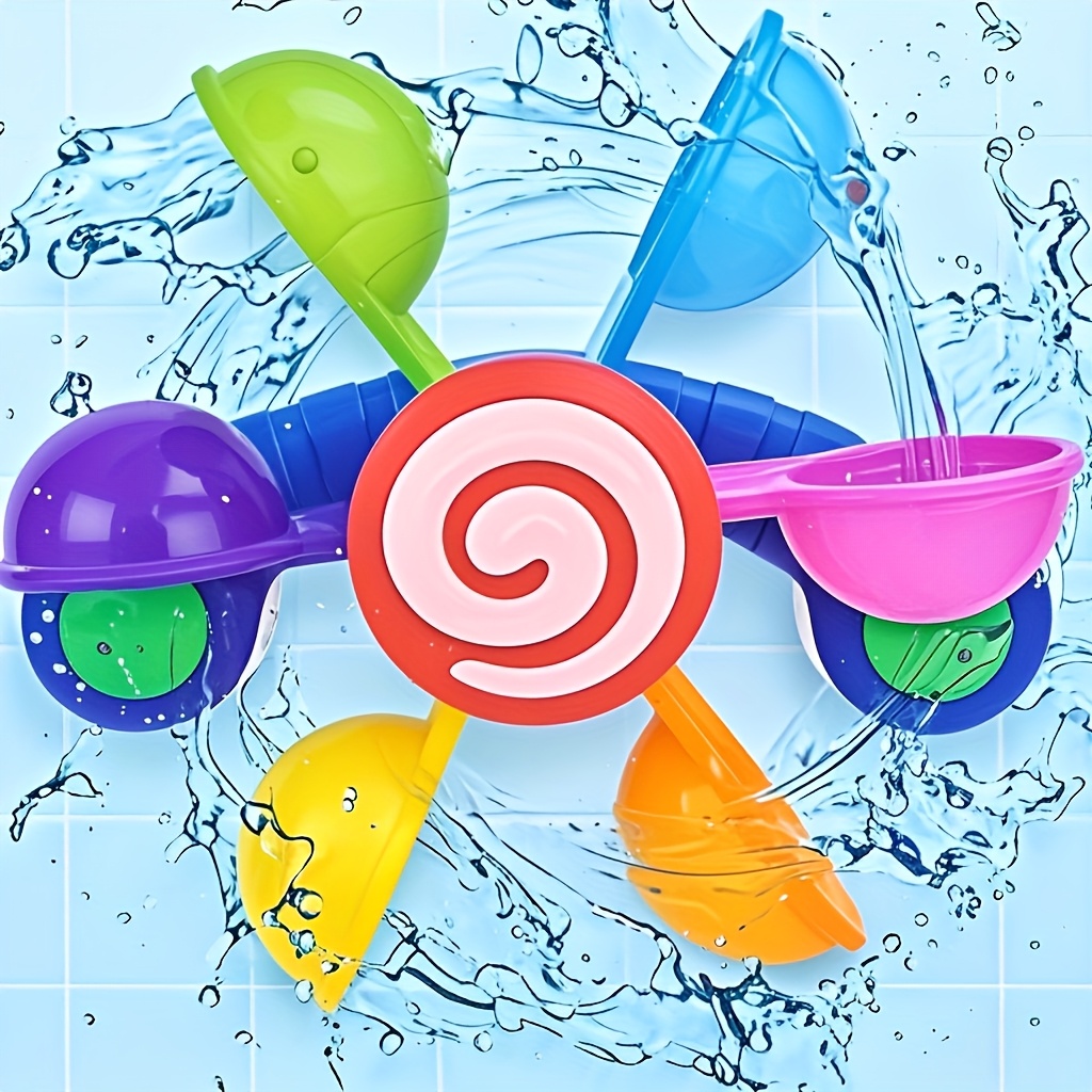 Fun Bathtub Windmill Toy, Very Suitable for Youngsters, Suitable for Bathroom and Outdoor Swimming Pool, Exquisite Gift for Youngsters Over 18 Months (Random Color) (with Two Spoons)
