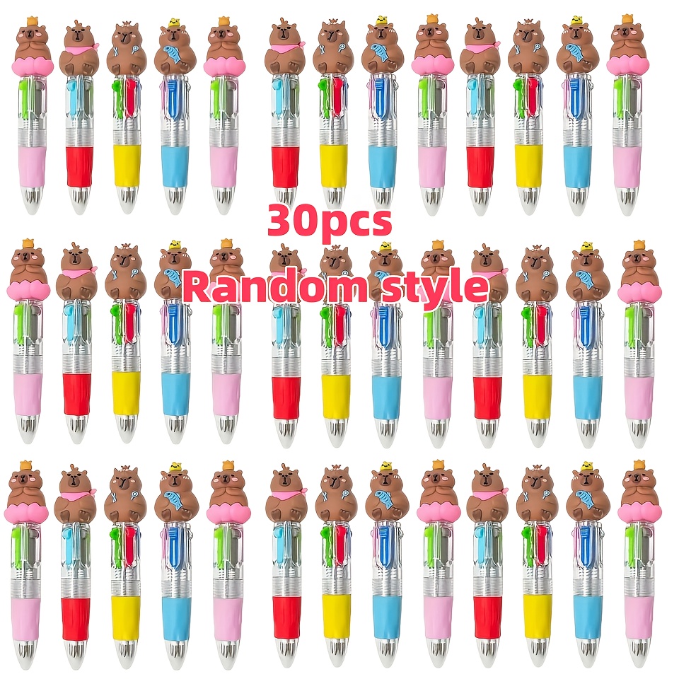 30pcs multi color round capybara retractable ballpoint pen   color pen portable for learning and office   reward ideal gift for   Product details 0