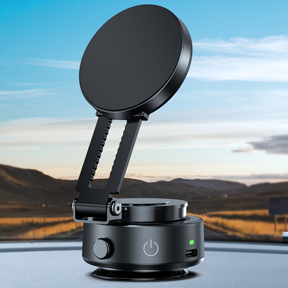   version new magnetic suction mobile phone holder for car portable electric suction cup wall mount angle adjustable 360 rotation retractable strong suction vacuum adsorption small portable high stability suitable for cars gyms