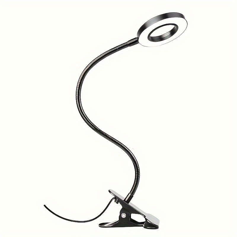 

Desk Lamp Clip On Lamp, Desk Light For Home Office, 10 Dimmable Brightness 3 Light Modes Reading Lamp, Ring Light Clamp Light For Bed Headboard, Craft, Computer, Video Call