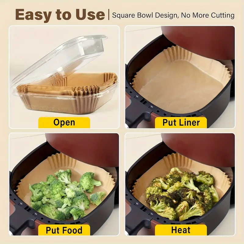 125pcs 100pcs of air fryer paper disposable air fryer mat non stick disposable air fryer mat 8 inch unbleached baking paper suitable for 5 8 fryer microwave baking Product details 3