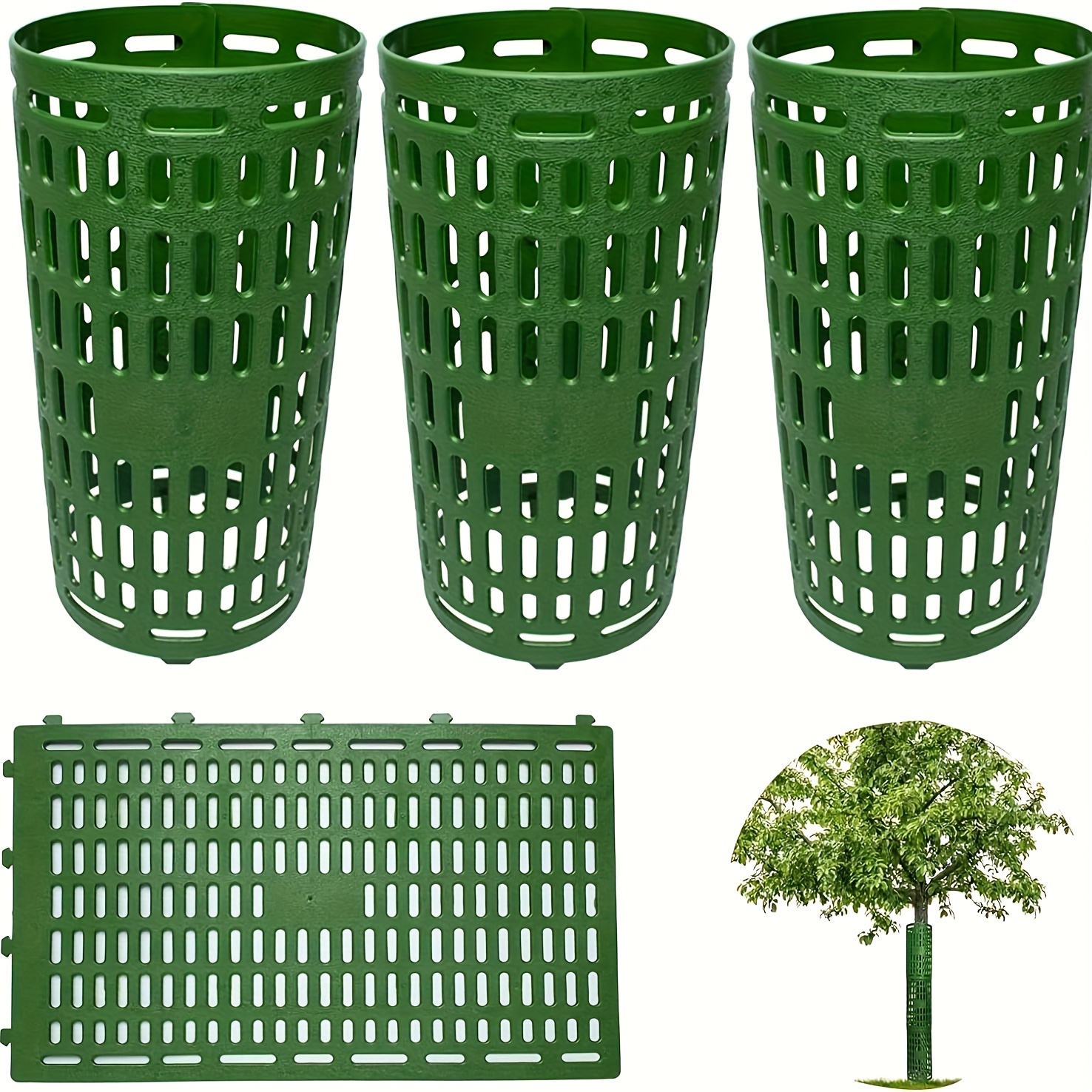 

3/6pcs, Tree Trunk Protector Wrap, Mesh Plant Covers Tree Tubes For Seedlings, Saplings, Expandable Weather-proof Durable Plant Bark Protection From Trimmers, Mowers, Rodents & Sun Scald