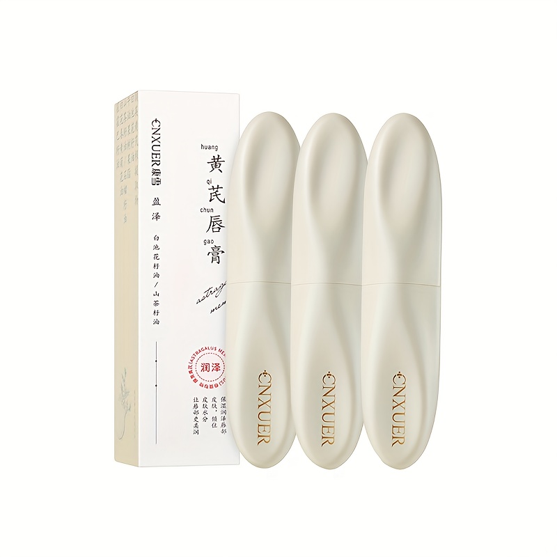 3-Pack Korean Beauty Lip balm with Ginseng Extract & Vitamin C - Long-Lasting Hydration, Natural Beige & Clear Tubes for Lips Care, Winter, Lip Gloss & Base - Enriched with Korean Herbal Complex, Sensitive Beige Safe, Unisex Lip for Women & Men, Daily & Pre-Makeup Use, Smooth Texture, Deep Nourishing Formula, Ideal for Lips, Ginseng & Vitamin C Enriched - Image 4