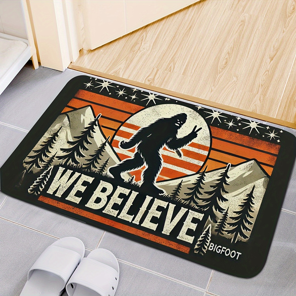 

Peaceful Sasquatch Non-slip Floor Mat - 15.4x23.4 Inches, Perfect For Home Bathroom, Kitchen, Bedroom, Office & Outdoor Decor