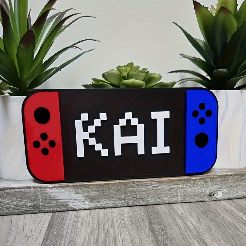 E-shop [Anpassung] . Personalisiertes Namensschild im Spielstil - Personalisierte Spielzimmer-Deko - Zimmerschild - Geschenk für Spielebegeisterte -