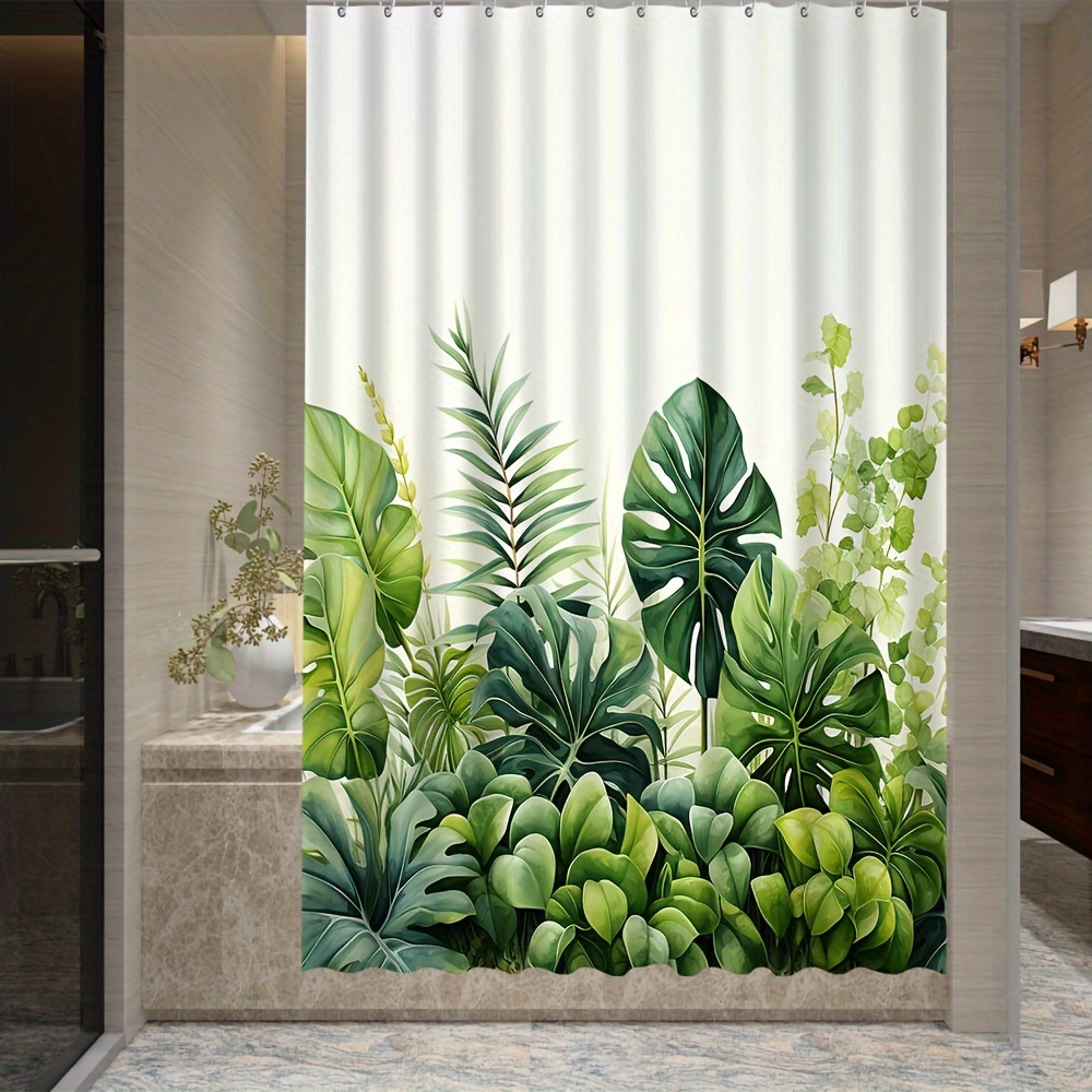 Tropical Shower Curtain Waterproof Mildew proof Hooks - Temu