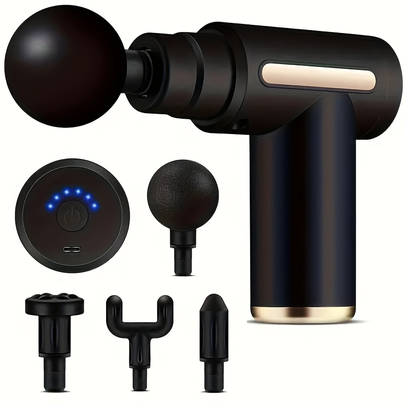 Portable Deep Tissue - USB Rechargeable, Massager Relaxing Body Fitness Massage Equipment With 4 Massage Heads, 6-Speed Mode Adjustment, Silent Motor, For And Sports, Full Body Massage