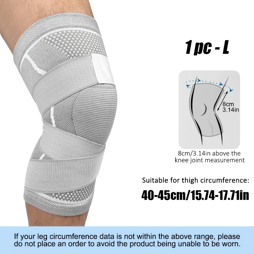 TEMU Ginocchiera a compressione con cinghia, 1 pezzo, manicotto di supporto per l'articolazione del ginocchio, , e antiscivolo, adatta per fitness, ,