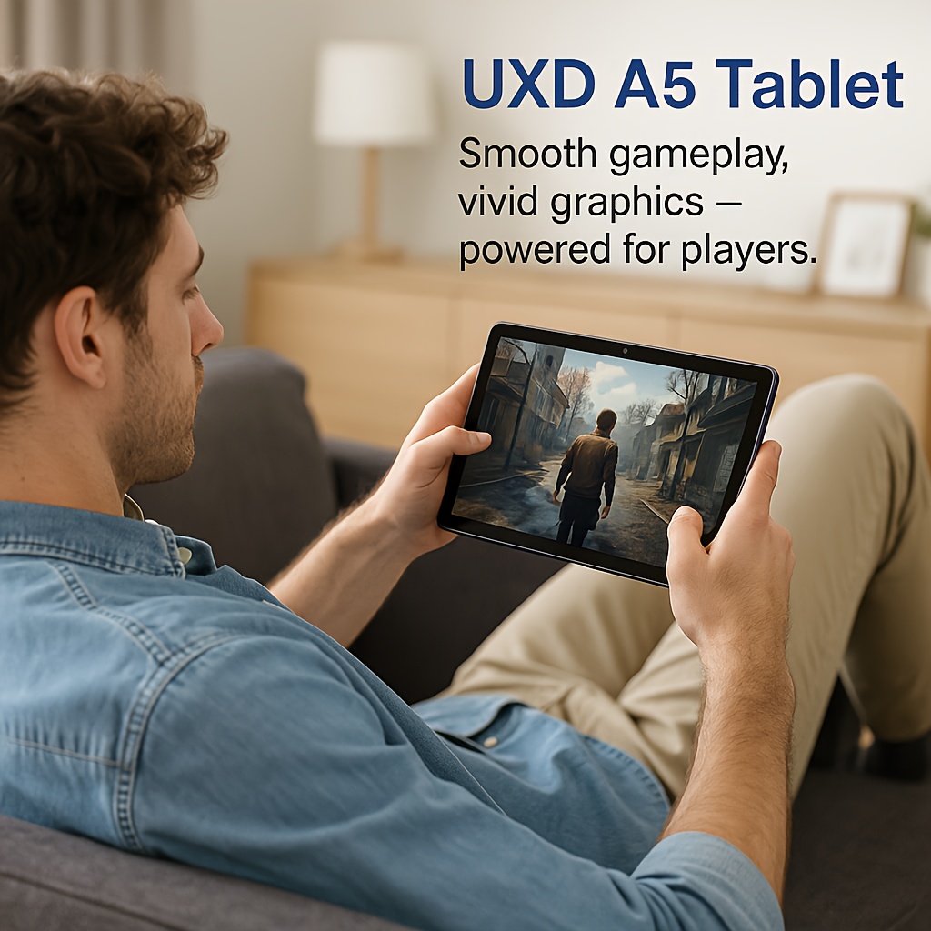 UXD A5 Android 15 Tablet 10,1-inch IPS-scherm, 16GB RAM, 512GB ROM + 1TB Uitbreiding, 4G LTE/WiFi, Octa-core Processor, 6000mAh Batterij, Compleet met Toetsenbord, Muis, Stylus, Beschermhoes en Andere Accessoires. Ideaal voor Onderwijs, Entertainment en Kantoor