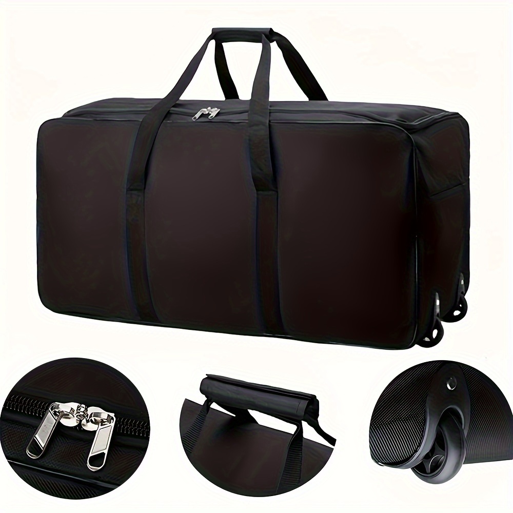 

Super Capacity Rolling Luggage Bag - Portable And Foldable, With Smooth Wheels, Ideal For Moving, Short Trips, And Weekend Getaways