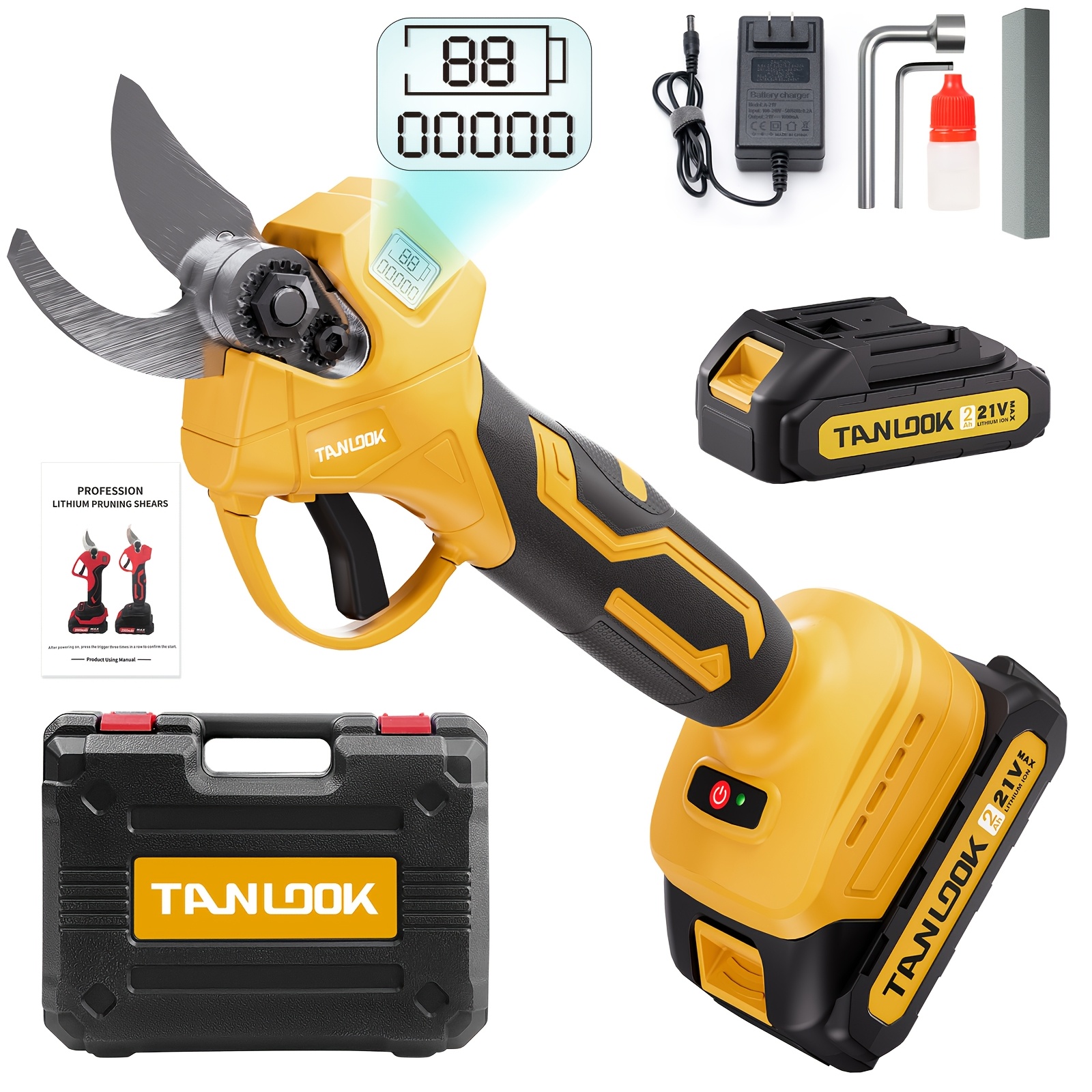 TEMU Electric Pruning Shears, Wireless Pruning Scissors, With A Battery Charger And Storage Box. A Perfect Pruning Tool For Tree Pruning And Branch