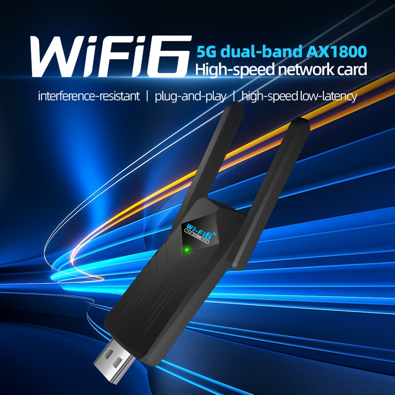 TEMU Wireless Usb Wifi Adapter For Pc - 1800mbps Dual 5dbi 5g/2.4g Wifi Adapter For Desktop Pc Laptop /10/8/7, Wireless Adapter For Desktop Computer