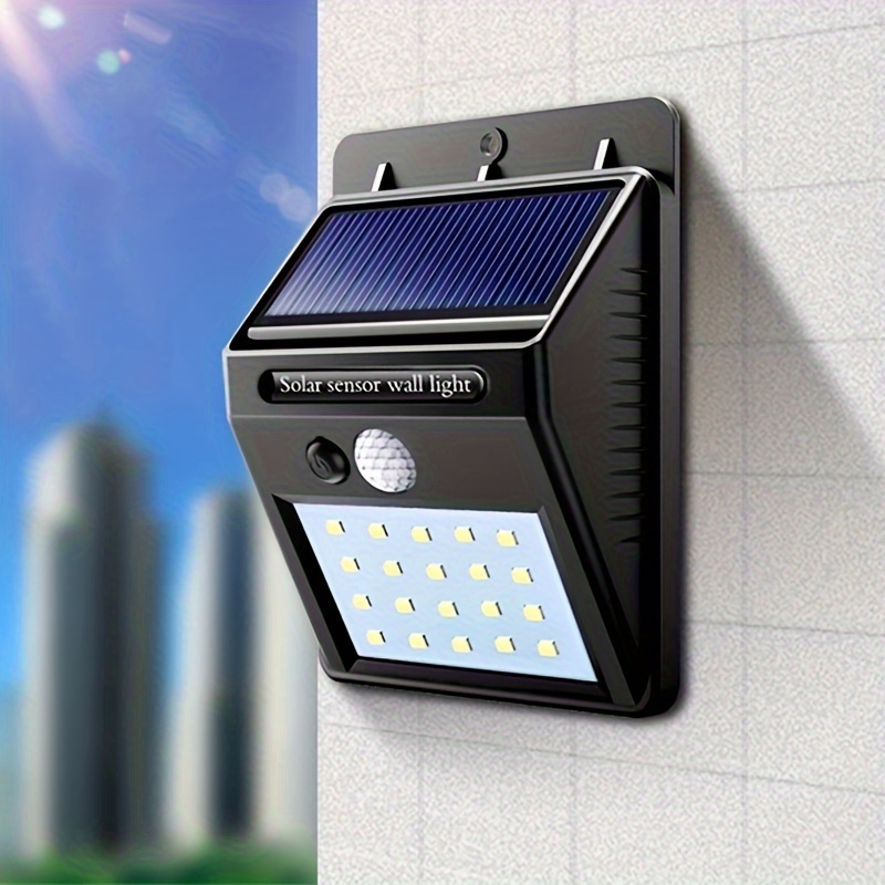 4 solar motion sensor wall lights 30 led solar wall lights for front door backyard garage balcony dustproof and details 4