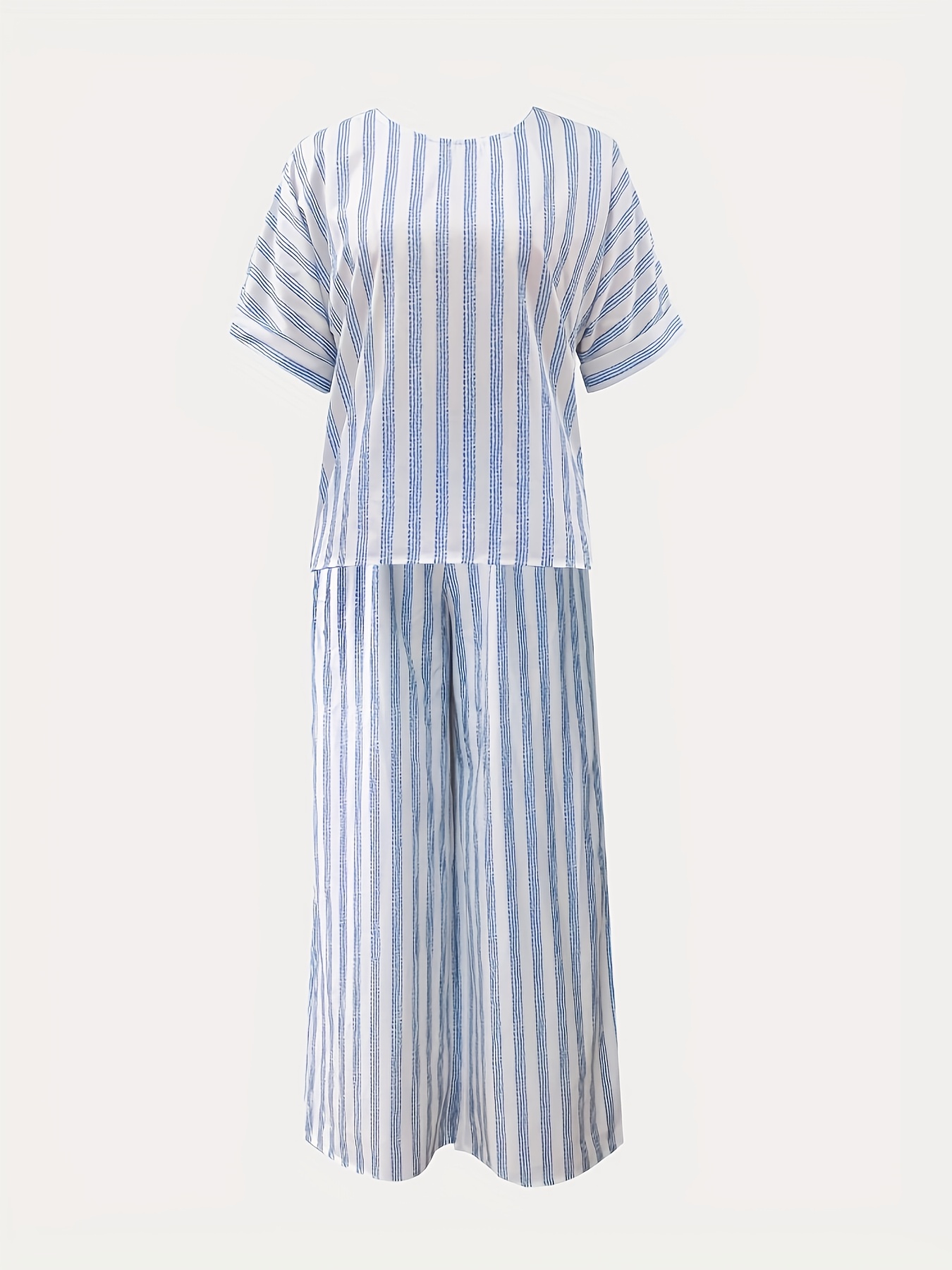 directional opening spring summer striped casual vacation two piece set womens outfit